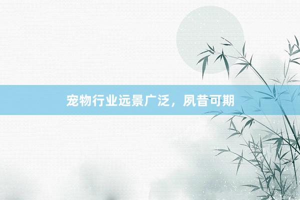 宠物行业远景广泛,夙昔可期